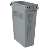 Slim Jim with Venting Channels, 23 gal, Resin, Gray 640-FG354060GRAY