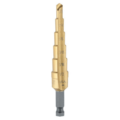 Unibit Titanium Fractional Self-Starting, 3/16 in to 1/2 in, 6 Steps 585-15102ZR