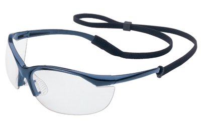 Vapor Eyewear, Clear Lens, Polycarbonate, Fog-Ban Anti-Fog, Metallic Blue Frame 812-11150905
