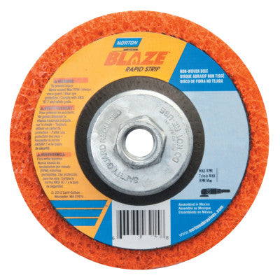Bear-Tex Blaze Rapid Non-Woven Depressed Center Discs, 4-1/2 in x 5/8 in - 11, 12000 RPM 547-66254498101