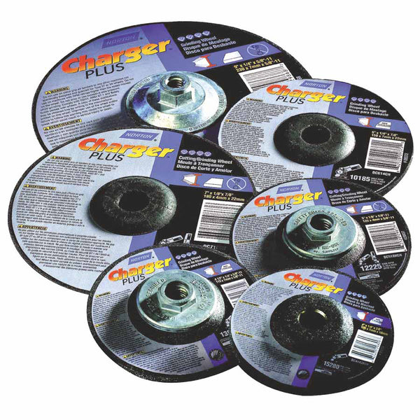 Bluefire Type 27 Depressed Center Wheel, 4-1/2 in x 1/8 x 5/8-11, 24 Grit, Zirconia Alumina 547-66252843211
