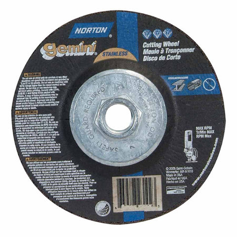 Gemini RightCut Right Angle Cut-Off Wheel, Type 27/42, 6 in dia x 3/32 in Thick x 5/8 in-11 Arbor, 10 EA/PK 547-66252841905