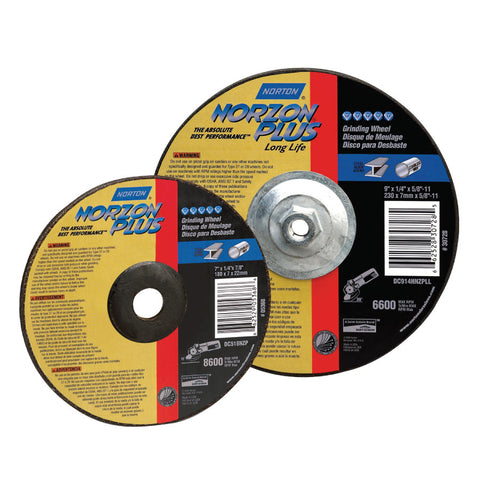 Type 27 NorZon Plus Depressed Center Wheel, 7 in dia, 1/8 in Thick, 5/8 in Arbor, 30 Grit 547-66252939184