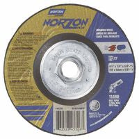 Type 27 NorZon Plus Depressed Center Wheel, 4-1/2 in dia, 1/4 in Thick, 5/8 in Arbor, 24 Grit 547-66252843326