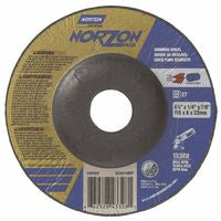 Type 27 NorZon+ Depressed Center Wheel, 5" Dia, 5/8" Thick, 5/8" Arbor, 20 Grit 547-66252843332
