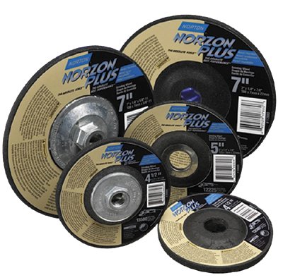 Type 27 NorZon+ Depressed Center Wheel, 9" Dia, 1/8" Thick, 5/8"-11, Pipe Notch 547-66253049066