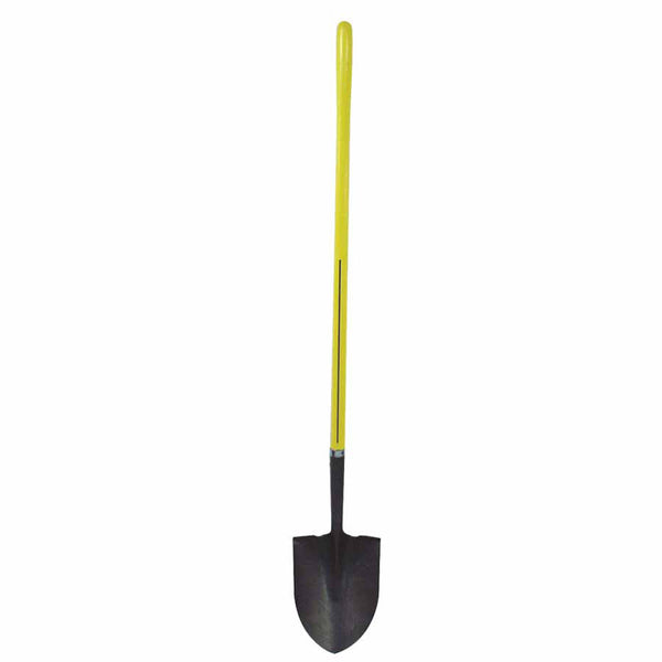 Ergo Power Round Point Shovel, 11.5 in x 9 in Round Pt Blade, 48 in Fiberglass Straight Handle, 14 ga 545-72-061