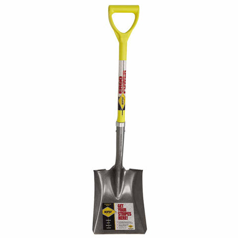 Ergo-Power Square Point Shovel, Heavy Gauge Back, 27" Fiberglass D-Handle 545-72-076