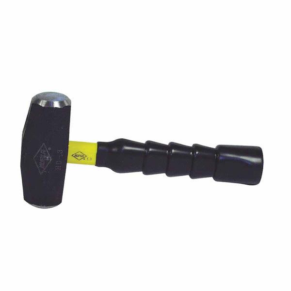 Nupla Hand Drilling Hammer, 3 lb, Classic Fiberglass Handle, SG Grip 545-28-035