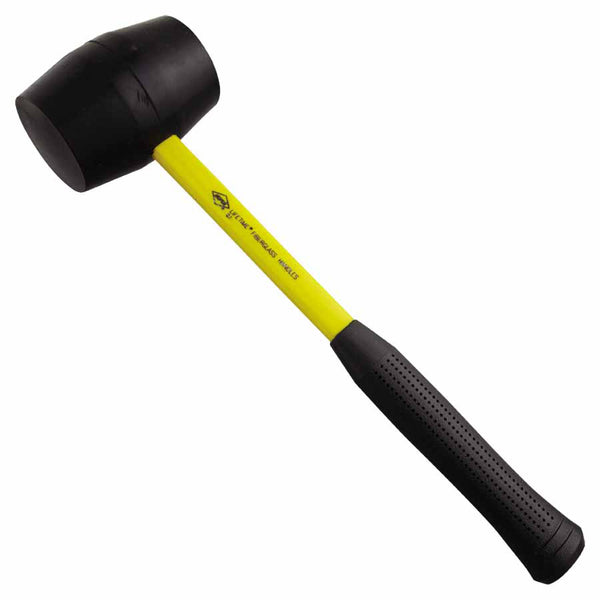 Rubber Mallet, 2 lb, 16-1/2 in L, Fiberglass Handle 545-13-120