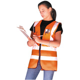 Class 2 Surveyor Style Solid Vests w/3M Scotchlite Reflective Tape, 3XL, HV OR 561-LUX-SSFS-O3X