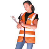 Class 2 Surveyor Style Solid Vests w/3M Scotchlite Reflective Tape, L, HiViz Yel 561-LUX-SSFS-YL