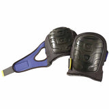Premium Flat Cap Gel Knee Pad, Hook and Loop, Black/Blue 561-121