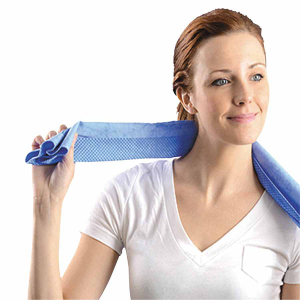 MiraCool Cooling Towel, 14 in W, 29.5 in L, Blue 561-931-BL