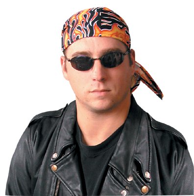 Tuff Nougies Deluxe Tie Hats, One Size, Large Flames 561-TN6-FLA