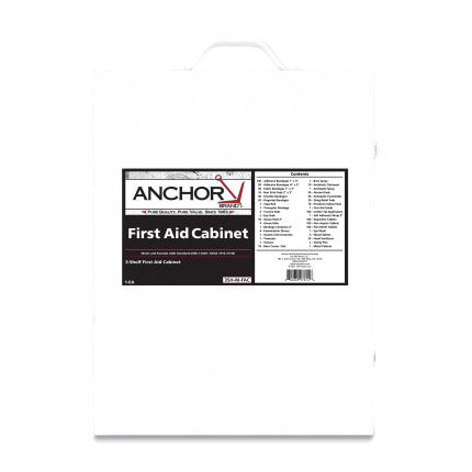 3 Shelf First Aid Cabinet, 150 Person, Metal Case, Includes 800 Pieces 101-3SH-M-FAC