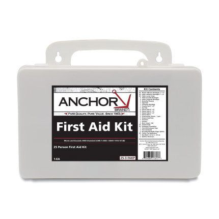 25 Person First Aid Kit, Plastic Case, Wall Mount 101-25-3-FAKP