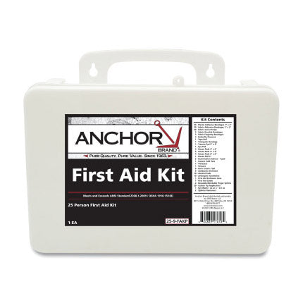 25 Person First Aid Kit, ANSI 2009, Plastic Case 101-25-9-FAKP