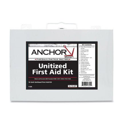 16 Person First Aid Kit, ANSI, Unitized, Steel Case 101-16-15-KIT