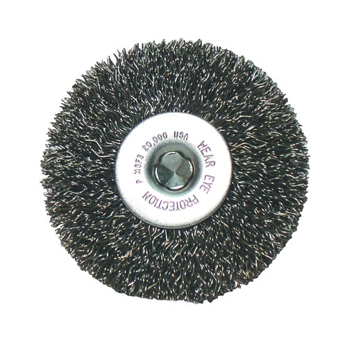 Crimped Wheel Brush, 3 in D x 1/2 in W, 0.014 in, Stainless Steel 102-93763
