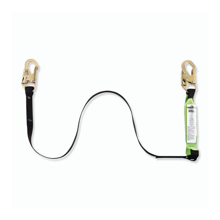Shock Absorbing Lanyard, 6 ft, Steel Snap Hook, 310 lb, Steel Snap Hook, 1 Leg 853-V8104306