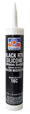Black RTV Silicone Adhesive Sealant, 12.9 oz Cartridge, Black 230-81173