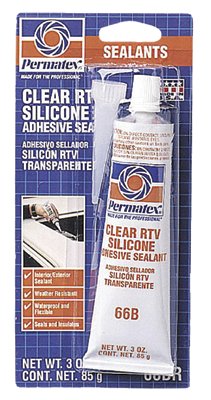 Clear RTV Silicone Adhesive Sealant, 3 oz Tube, Clear 230-80050
