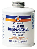 Form-A-Gasket Sealant, No 3 Aviation, 16 oz, Bottle, Reddish-Brown 230-80017