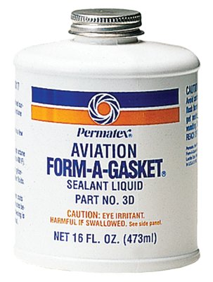 Form-A-Gasket Sealant, No 3 Aviation, 16 oz, Bottle, Reddish-Brown 230-80017