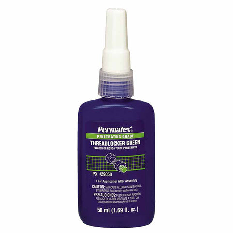 Penetrating Grade Green Threadlockers, 50 mL, 1/2 in Thread, Green 230-29050