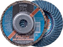 POLIFAN Flap Disc, 5 in, 40 Grit, 5/8 Arbor, 12,200 RPM, Z-Curve, T29 419-67363