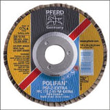 POLIFAN PSF-EXTRA Flap Discs, 4 1/2 in, 40 Grit, 7/8 in Arbor, 13,300 rpm 419-60626