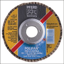 POLIFAN PSF-EXTRA Flap Discs, 4 1/2 in, 40 Grit, 7/8 in Arbor, 13,300 rpm 419-60626