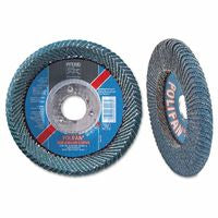 POLIFAN Z SGP Curve Steelox Flap Disc, 4-1/2 in dia x 7/8 in Arbor, 40 Grit, Zirconia, 13300 RPM, Large Radius 419-67339