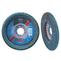 POLIFAN SGP Zircon-Curve Radial Type PFR Flap Disc, 4-1/2 in x 5/8 in, 40 Grit, 5/8 in to 11 Arbor, 13,300 RPM 419-67359