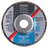 POLIFAN Type 29 SG Flap Disc, 4-1/2 in dia, 60 Grit, 7/8 in Arbor dia, 13300 RPM, Zirconia Alumina Z 419-62223