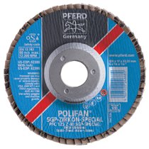 Type 29 POLIFAN SGP Flap Discs, 4 1/2",40 Grit,7/8 Arbor, 13,300 rpm, Ceramic Ox 419-62651