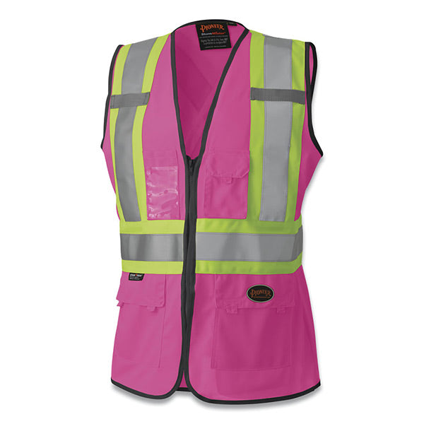 139PKU Ladies Mesh Vest, Size L, Pink 852-V1021840U-L