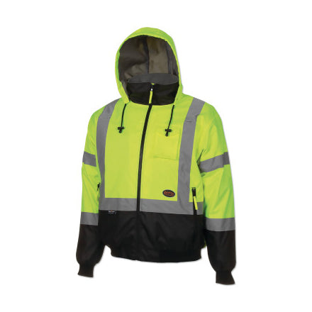 5209U Class 3 High Visibility Safety Bomber Jacket, Polyfill, 3X-Large, Y/G 852-V1130460U-3XL