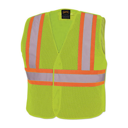 597U/598U Hi-Vis Tear Away Mesh Safety Vest, L/XL, Yellow 852-V1030560U-L/XL