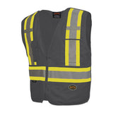 6935AU/6936AU/6937AU HV Zip-Up Snap Break Away Safety Vest, Small, Black 852-V1021170U-S