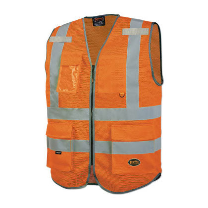 6960U/6961U Hi-Vis Mesh Multi-Pocket Safety Vest, Large, Orange 852-V1024850U-L