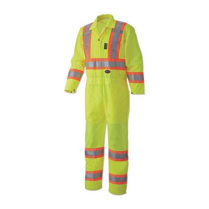 FR Cotton Coveralls with Reflective Trim, Hi-Viz Yellow/Green, Size 3XL 852-V1070160U-3XL