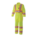 FR Cotton Coveralls with Reflective Trim, Hi-Viz Yellow/Green, Size XL 852-V1070160U-XL