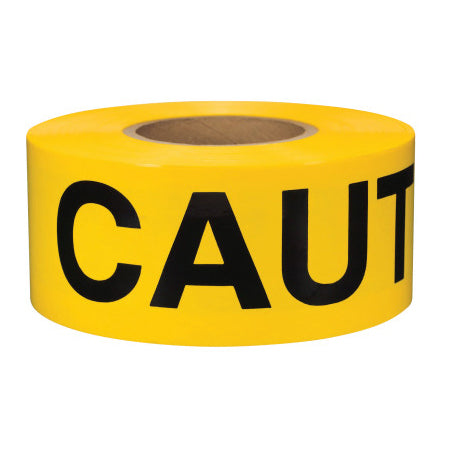 Barricade Tape, 3 in x 1000 ft, 2 mil, Yellow, CAUTION 764-SB3102Y16