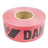 Reinforced Barricade Tape, 3 in x 500 ft, Danger/Peligro, Red 764-SBR35XR174