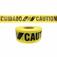 Reinforced Barricade Tape, 3 in x 500 ft, Caution/Cuidado, Yellow 764-SBR35XY13