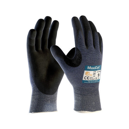 MaxiCut UltraSeamless Knit Engineered Yarn Gloves, Medium, Blue/Black 112-44-3745/M
