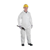 Posi-Wear BA Microporous Disposable Coveralls with Attached Hood, Elastic Wrists/Ankles, White, Medium 813-3606/M