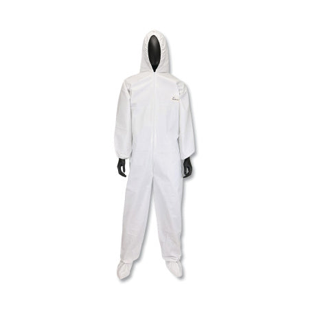 Posi-Wear BA Microporous Disposable Coveralls with Hood and Boot, White, Medium 813-3609/M